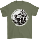 Husband and Wife Biker Motorcycle Motorbike Mens T-Shirt 100% Cotton Military Green