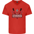 INGSOC George Orwell English Socialism 1994 Mens V-Neck Cotton T-Shirt Red