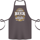 I Brew Beer What's Your Superpower? Alcohol Cotton Apron 100% Organic Dark Grey