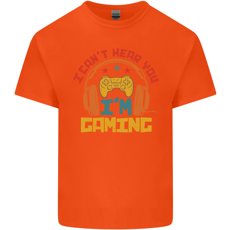 I Can't Hear You I'm Gaming Funny Gaming Kids T-Shirt Childrens Orange