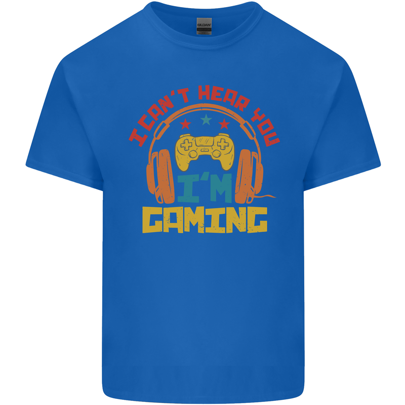 I Can't Hear You I'm Gaming Funny Gaming Kids T-Shirt Childrens Royal Blue