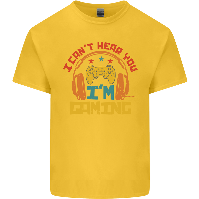 I Can't Hear You I'm Gaming Funny Gaming Kids T-Shirt Childrens Yellow