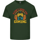 I Can't Hear You I'm Gaming Funny Gaming Mens Cotton T-Shirt Tee Top Forest Green