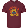 I Can't Hear You I'm Gaming Funny Gaming Mens Cotton T-Shirt Tee Top Maroon