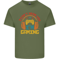 I Can't Hear You I'm Gaming Funny Gaming Mens Cotton T-Shirt Tee Top Military Green