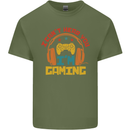 I Can't Hear You I'm Gaming Funny Gaming Mens Cotton T-Shirt Tee Top Military Green