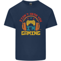I Can't Hear You I'm Gaming Funny Gaming Mens Cotton T-Shirt Tee Top Navy Blue