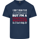 I Don't Mean to Be Football Manager Footy Mens V-Neck Cotton T-Shirt Navy Blue