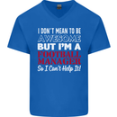 I Don't Mean to Be Football Manager Footy Mens V-Neck Cotton T-Shirt Royal Blue