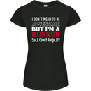 I Don't Mean to Be but I'm Runner Running Womens Petite Cut T-Shirt Black