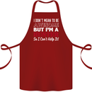 I Don't Mean to Be but I'm a Hunter Hunting Cotton Apron 100% Organic Maroon