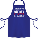 I Don't Mean to Be but I'm a Hunter Hunting Cotton Apron 100% Organic Royal Blue