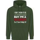 I Don't Mean to but I'm a Daddy Fathers Day Mens 80% Cotton Hoodie Forest Green