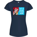 I Don't See Him Rugby Player Union Funny Womens Petite Cut T-Shirt Navy Blue