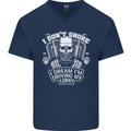 I Don't Snore I'm Driving My Lorry Driver Mens V-Neck Cotton T-Shirt Navy Blue