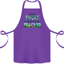 I Dont Snore I Dream Tractor Farmer Farming Cotton Apron 100% Organic Purple