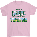 I Dont Snore I Dream Tractor Farmer Farming Mens T-Shirt Cotton Gildan Light Pink