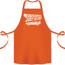 I Drive at 88mph Just in Case Funny Cotton Apron 100% Organic Orange