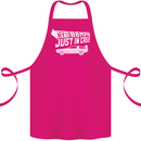 I Drive at 88mph Just in Case Funny Cotton Apron 100% Organic Pink