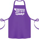 I Drive at 88mph Just in Case Funny Cotton Apron 100% Organic Purple