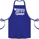 I Drive at 88mph Just in Case Funny Cotton Apron 100% Organic Royal Blue