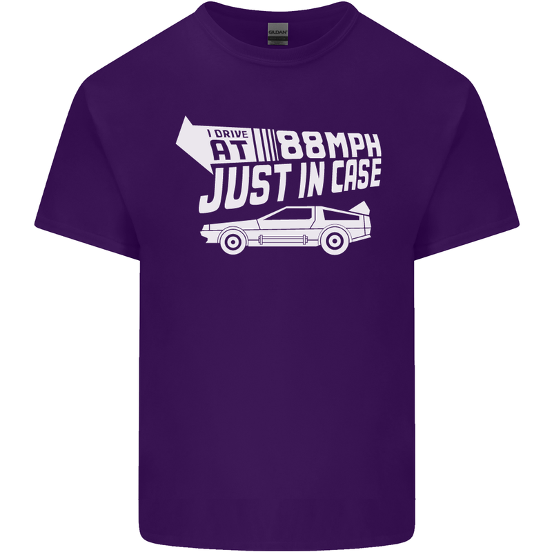 I Drive at 88mph Just in Case Funny Mens Cotton T-Shirt Tee Top Purple