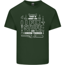 I Fix Stuff Funny Plumber Electrician Mechanic Mens Cotton T-Shirt Tee Top Forest Green