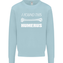 I Found This Humerus Funny Slogan Kids Sweatshirt Jumper Light Blue
