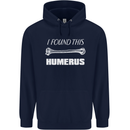 I Found This Humerus Funny Slogan Mens 80% Cotton Hoodie Navy Blue