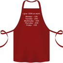 I Give 100% at Work Funny Office Slogan Cotton Apron 100% Organic Maroon