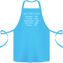 I Give 100% at Work Funny Office Slogan Cotton Apron 100% Organic Turquoise