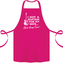 I Got a Guitar for My Wife Funny Guitarist Cotton Apron 100% Organic Pink