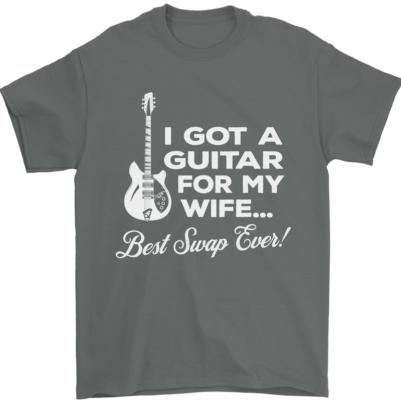 I Got a Guitar for My Wife Funny Guitarist Mens T-Shirt Cotton Gildan Charcoal