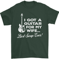 I Got a Guitar for My Wife Funny Guitarist Mens T-Shirt Cotton Gildan Forest Green