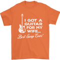 I Got a Guitar for My Wife Funny Guitarist Mens T-Shirt Cotton Gildan Orange