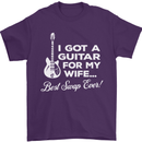 I Got a Guitar for My Wife Funny Guitarist Mens T-Shirt Cotton Gildan Purple