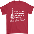 I Got a Guitar for My Wife Funny Guitarist Mens T-Shirt Cotton Gildan Red
