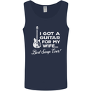 I Got a Guitar for My Wife Funny Guitarist Mens Vest Tank Top Navy Blue