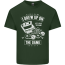 I Grew up on the Gamer Funny Gaming Mens Cotton T-Shirt Tee Top Forest Green