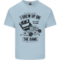 I Grew up on the Gamer Funny Gaming Mens Cotton T-Shirt Tee Top Light Blue