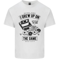 I Grew up on the Gamer Funny Gaming Mens Cotton T-Shirt Tee Top White