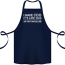 I Have OCD Funny Slogan Cotton Apron 100% Organic Navy Blue