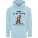 I Have Selective Hearing Sarcasm Slogan Childrens Kids Hoodie Light Blue