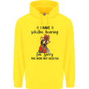 I Have Selective Hearing Sarcasm Slogan Childrens Kids Hoodie Yellow