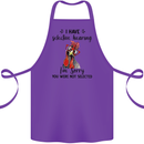 I Have Selective Hearing Sarcasm Slogan Cotton Apron 100% Organic Purple