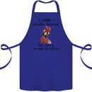 I Have Selective Hearing Sarcasm Slogan Cotton Apron 100% Organic Royal Blue