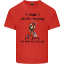 I Have Selective Hearing Sarcasm Slogan Kids T-Shirt Childrens Red