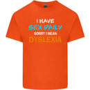 I Have Sex Daily Dyslexia Funny Slogan Mens Cotton T-Shirt Tee Top Orange