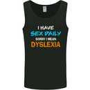 I Have Sex Daily Dyslexia Funny Slogan Mens Vest Tank Top Black