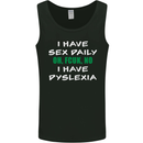 I Have Sex Daily Dyslexia Funny Slogan Mens Vest Tank Top Black